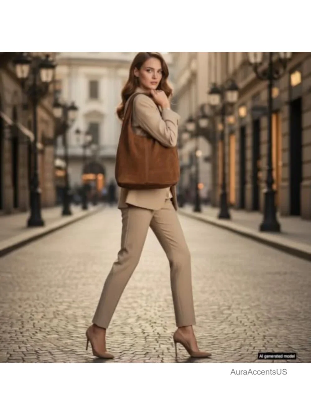 Genuine Suede Hobo Bag Women Zipper Shoulder Strap Soft Slouchy Purse